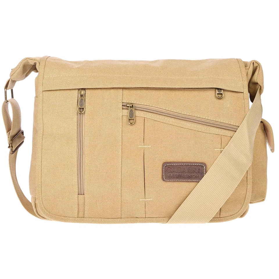 Große XL Herren Damen Tasche Messenger Bag Umhängetasche Laptoptasche Canvas - Bild 4 von 4