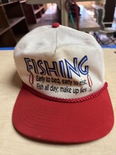 Vintage Funny Fishing Trucker Hat Snap Back Mesh Mens Blue Fishermans Code