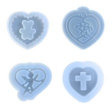 Silicone Keychain Moulds Pendant Mold Heart Shaped Hand-Making Pendant Tools