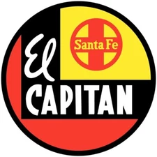 Santa Fe Railroad, El Capitan NEW Sign: 28" Dia. Round AMERICAN STEEL