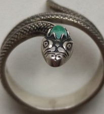 rare vintage silver ring "Queen snake" with stone sk22