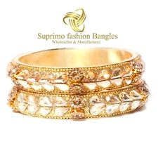 Suprimo Indian Traditional Diamond Metal Bangle Kada Wrist Band Bracelet Women