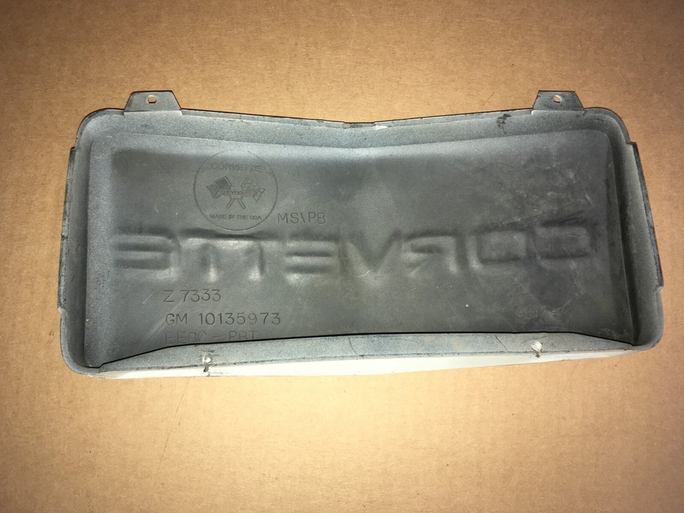 Corvette front license plate cover filler trim panel 90 91 92 93 94 95