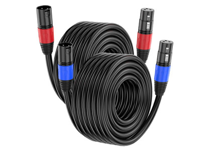 Cables de micrófono XLR 25 pies pack de 2 para escenario y estudio. Nuevo