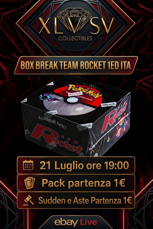 XLVSV COLLECTIBLES-Live BOX BREAK TEAM ROCKET 1ED ITA