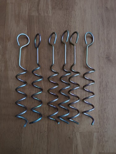 Gemmy Airblown Inflatable Lot of 6 Spiral Ground Anchors Twist Tent Stakes Screw
