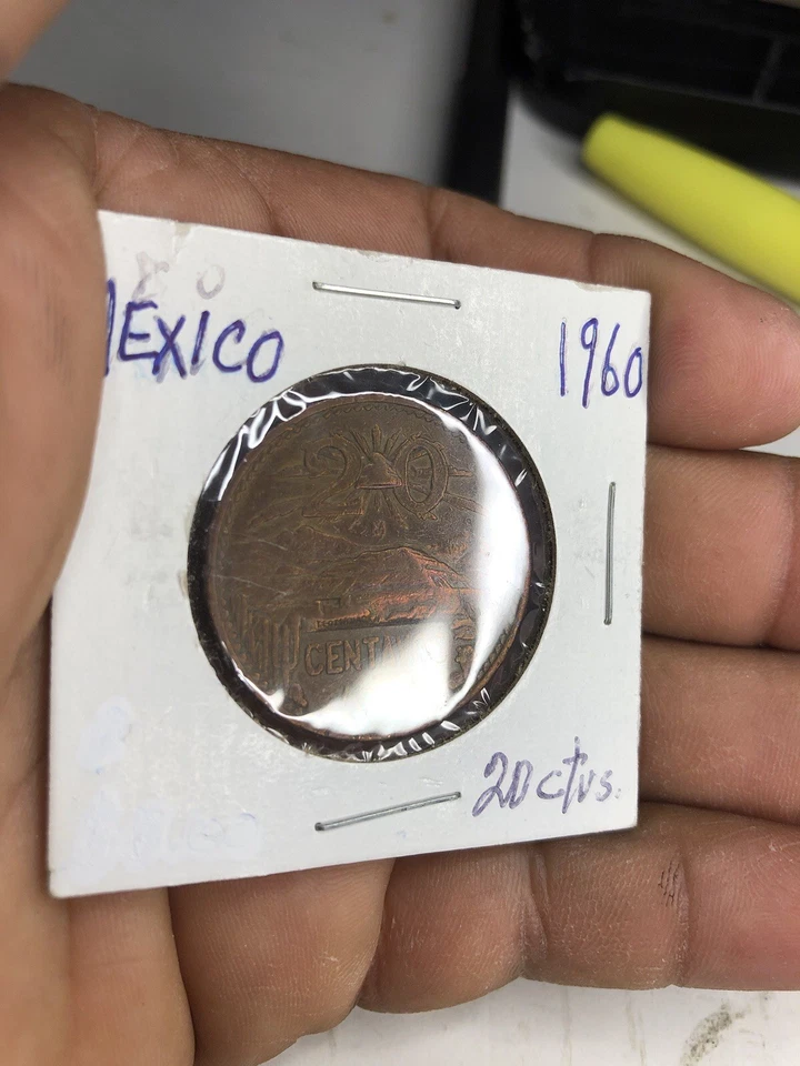 México 1960 🇲🇽 20 centavos circulados colorida  Foto 3 de 4