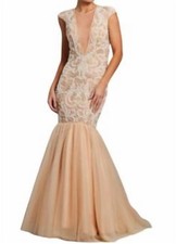 Jovani Cap Sleeve Mermaid Gown Size 4
