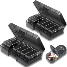 2 Pack Weekly Pill Boxes and Organizer 2 Times a Day, Portable Travel 2 Week ...