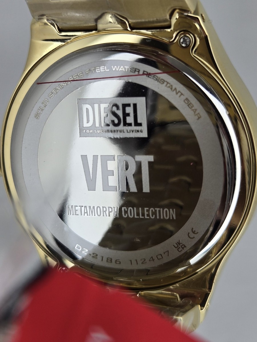 NEW Diesel Vert Metamorph Collection Gold Stainless Mens Watch