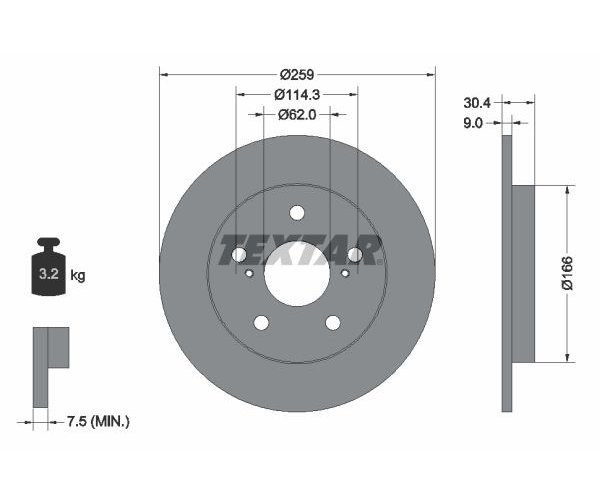 2 St. Bremsscheibe Pro Textar 92164103 FüR Toyota Auris-image