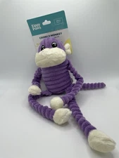 Zippy Paws Spencer the Crinkle Monkey Small Purple Squeaky Plush Dog Toy