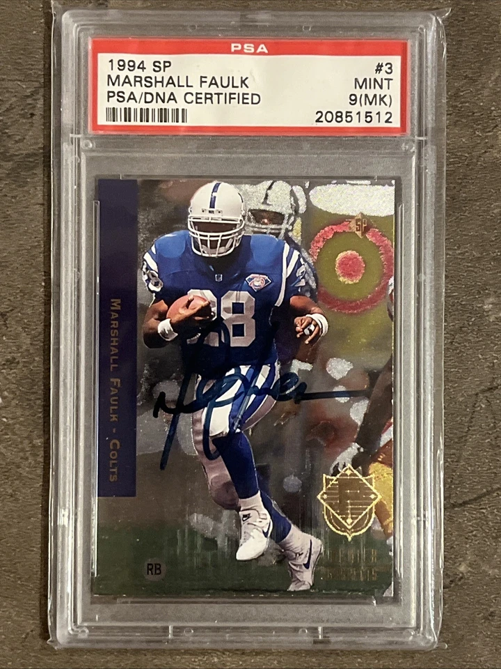 🔥🟦Marshall Faulk🟦🔥1994 Upper Deck SP Auto Rookie Card #3 PSA/DNA 9 MINT - Image 2 of 4