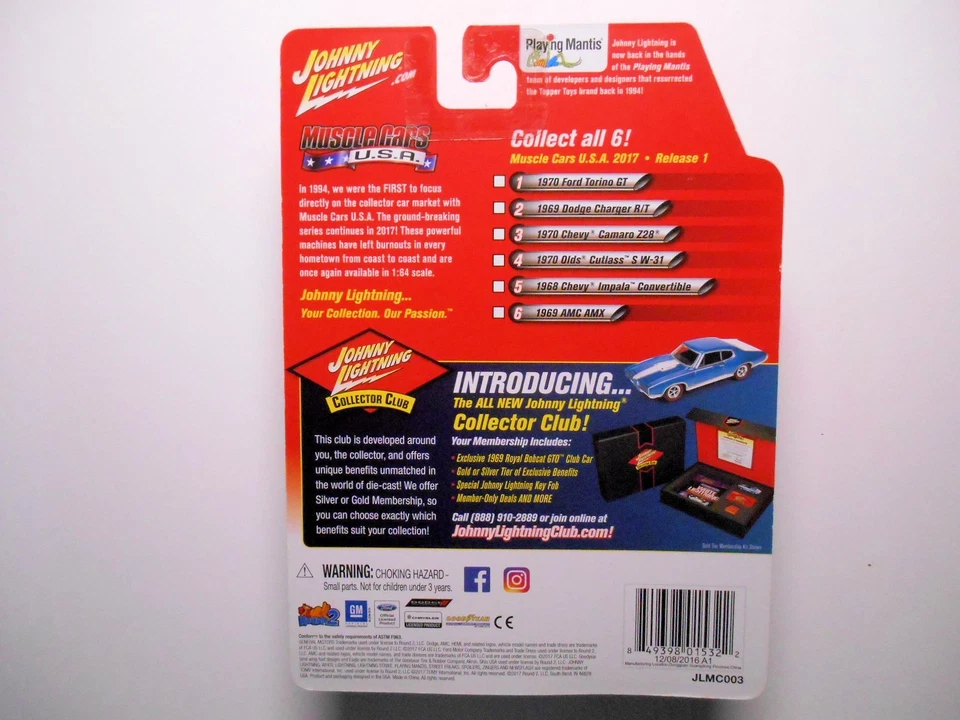 MUSCLE CARS USA WHITE 1970 FORD TORINO GT DIE-CAST CAR BY JOHNNY LIGHTNING - Image 3 of 3