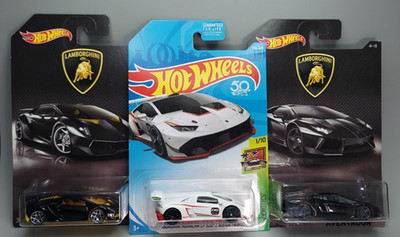 Hot Wheels Lamborghini Lot of 3: Aventador, Huracan, Sesto Elemento. See Pics