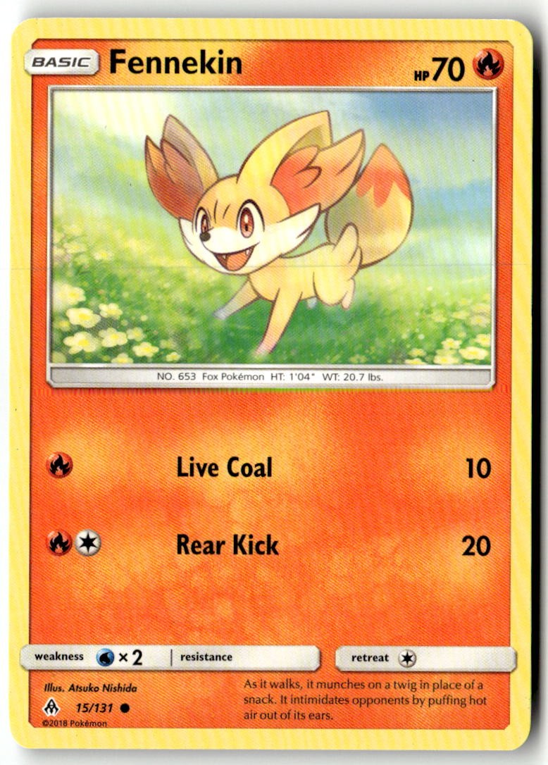Fennekin (15) 15/131 Common SM - Forbidden Light Pokemon Near Mint