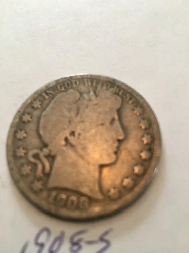 1908 S Barber Half Dollar G/ vg