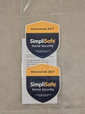 Brand New OEM 2 PACK SimpliSafe Door/Window Decals plus 6 3M Tapes Fast Shipping