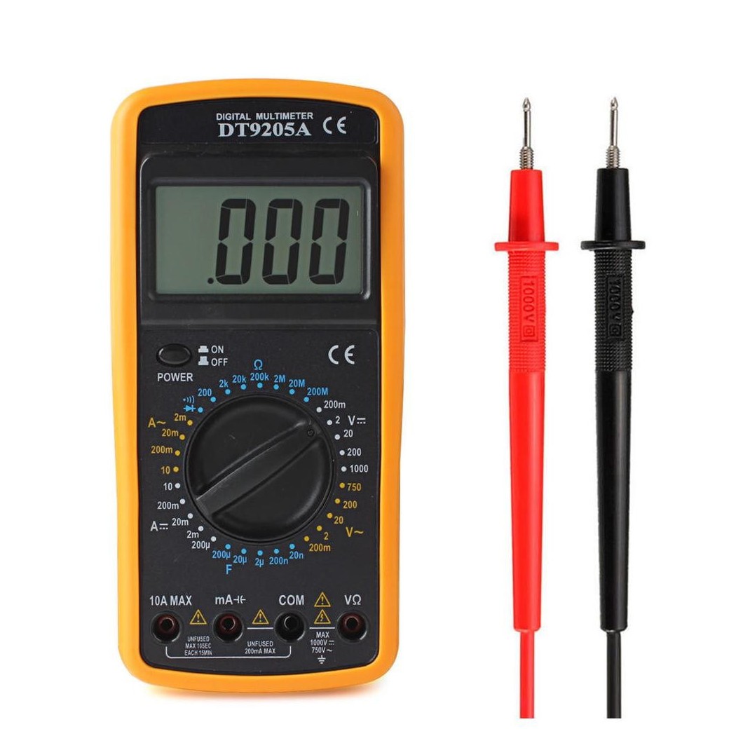 TESTER MULTIMETER MULTIMETRO DIGITALE PRO TESTER PROFESSIONALE CON CAVI DT9205A