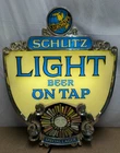 Vintage Schlitz Light Beer On Tap Globe Sunburst Motion Lighted Sign - see video