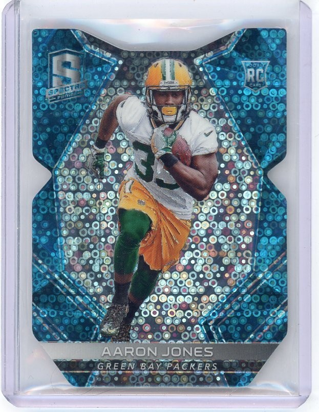 2017 Panini Spectra Aaron Jones #127 RC BLUE PRIZM 24/35 PACKERS..