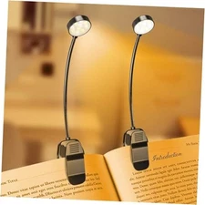2 Pack 10 LED Rechargeable Book Light for Reading in Bed - Eye Black+Black
