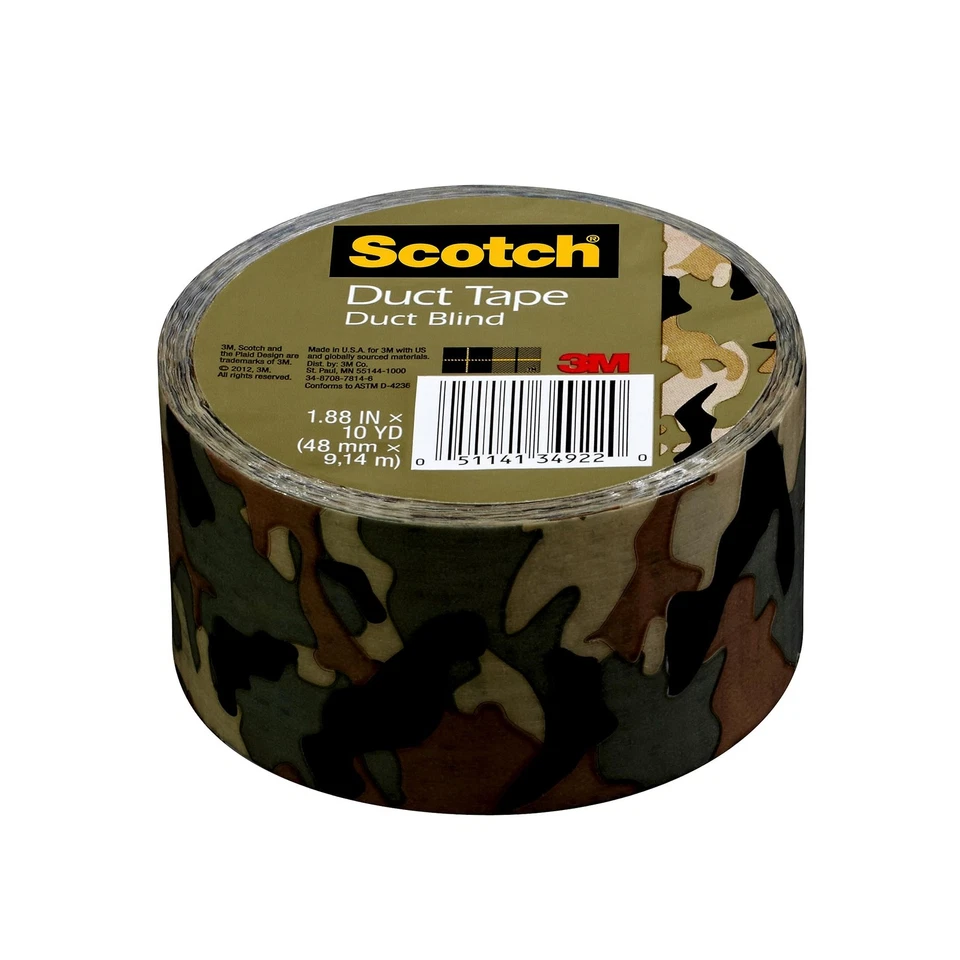Scotch Camo Duct Tape 1.88 Inch X 10 Yard Multi Color Crafting And Diy Projects - Image 3 of 3