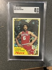 Julius Erving: 1981 TOPPS #30 Philadelphia 76ERS HOF SGC 8 Near Mint Condition