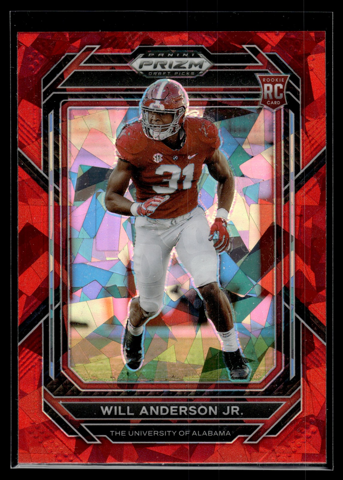 Will Anderson Jr. 2023 Panini Prizm Draft Picks Red Ice Prizm Card #162