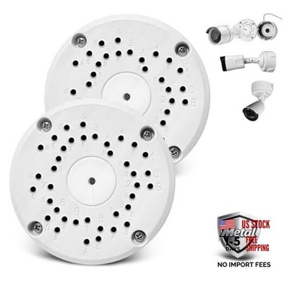 Metal Aluminum & Waterproof Junction Box Mount Bracket, Universal White 2-Pack