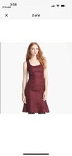 NWT Tory Burch Drew Tweed Sheath Dress Dark Plum $375 – 2