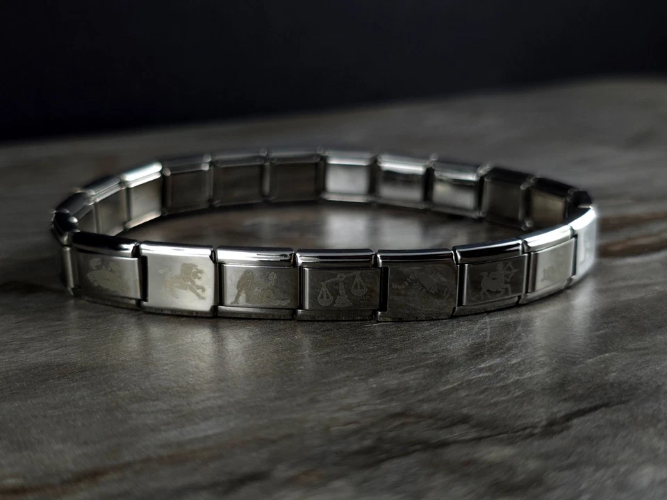 Armband Sternzeichen graviert elastisch - markant & ausgefallen Stainless Steel - Bild 2 von 4