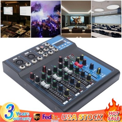 4 Channel Audio Mixer Portable Professional Bluetooth Digital DJ Console NEW