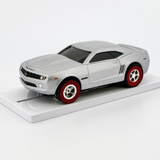 Auto World 2010 Camaro, Silver, Red Wall Tires, XTraction Chassis Slot Car