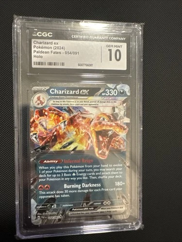 Charizard ex 054/091 SV: Paldean Fates Holo CGC 10