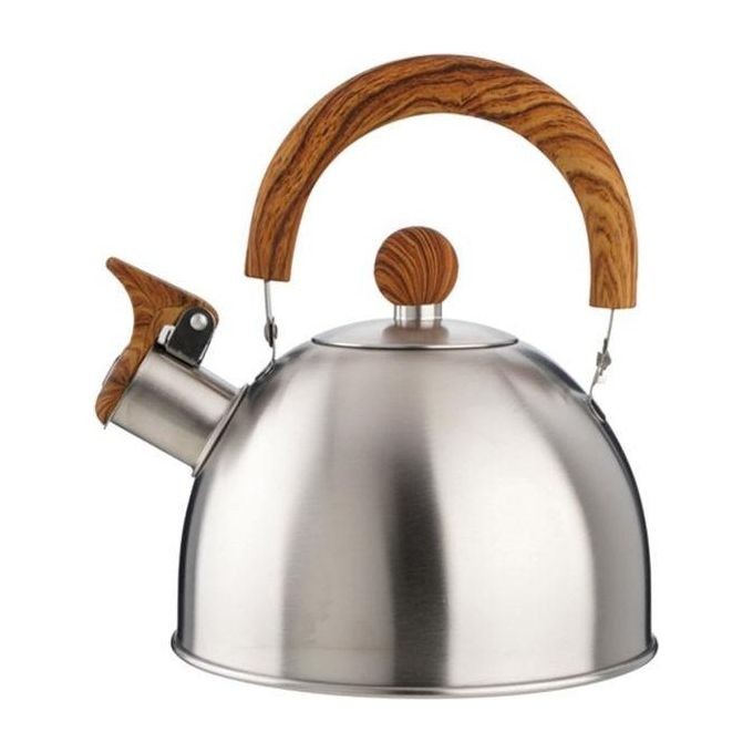 Eva Bollitore Acciaio 2,5 Lt Design Retrò Manico Legno per Induzione