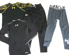 Under Armour Shirt Pants Leggings Athletic Apparel Lot Boy YSM 4 Piece