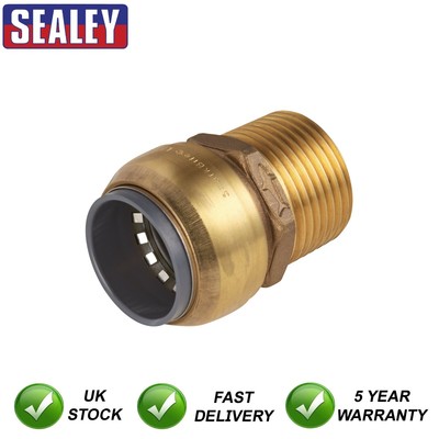 Sealey SharkBite �� Messing gerader Adapter 15 mm x 1/2''BSPT SBA15BSA