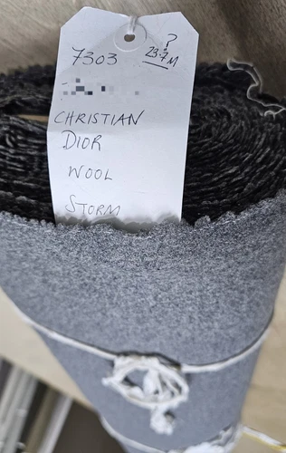 Giacca cappotto Christian DIOR Lovely Storm tessuto lana grigio 1 5 x 1 55 m da collezione