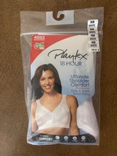NEW Playtex 4693 18 Hour Ultimate Shoulder Comfort WHITE Wireless Bra Size 36B