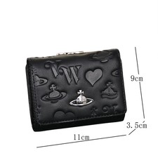 Vivienne Westwood Bi-fold Wallet Black Leather New From Japan