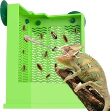 Pawfly Reptile Feeder Bowl - Escape-Proof Large, Corner Mounted Feeding Dish 