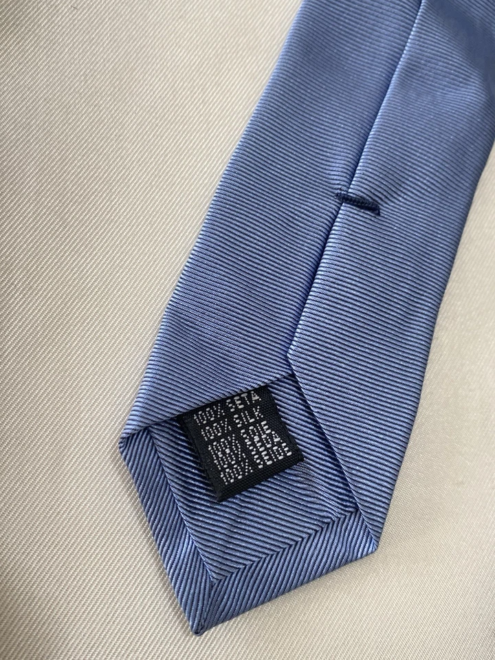 Corbata de hombre Dunhill azul pura seda con un detallado patrón de rayas m en Italia EX CON Foto 2 de 4