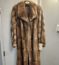 Full Length Blonde Muskrat Fur Coat