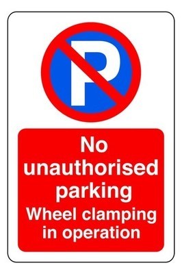 Kein unbefugtes Parken Radklemmen im Betrieb Sicherheitsschild Design 2