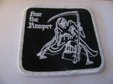VINTAGE FEAR THE GRIM REAPER IRON ON 3" BIKER PATCH FREE SHIP LOWEST PRICE