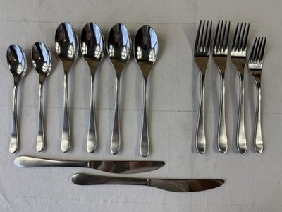 Mikasa 12 Pcs Set Brynley Satin Flatware Forged Premium Stainless Steel Cutlery