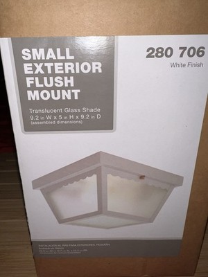 Small Outdoor Flush Mount Light White Glass 9.2'' UL Wet Location 280 706