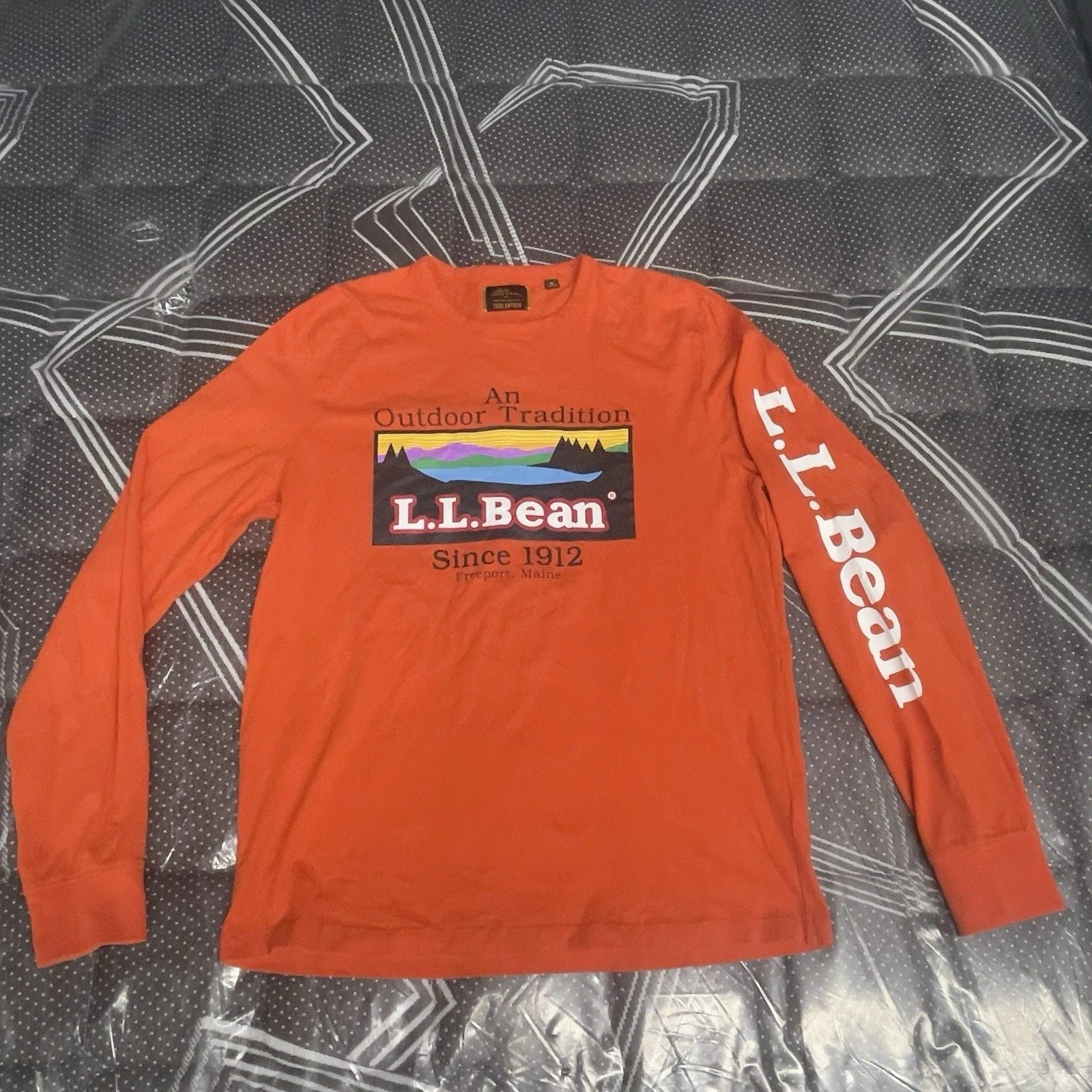 LL Bean x Todd Snyder Shirt Pullover Crewneck Orange Long Sleeve Men’s Sz M.