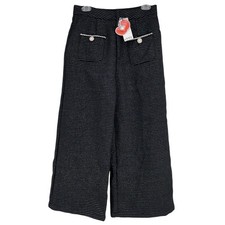 NEW Cider Women's Wide Leg Pants Black W/ Metallic Striping Medium Cropped NWT